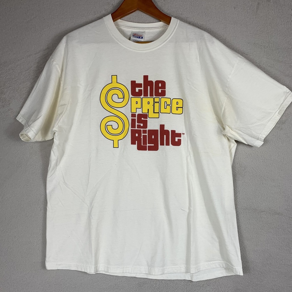 The Price Is Right Shirt Mens XL White Hanes Beefy-T TV Game Show Graphic Tee